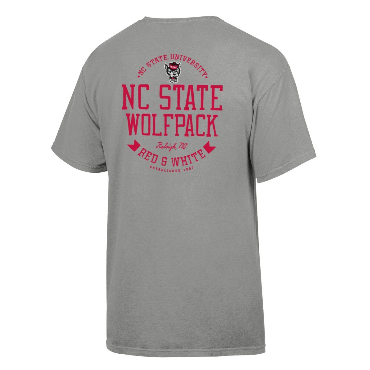 Grey Short Sleeve Tee - Wolfhead /